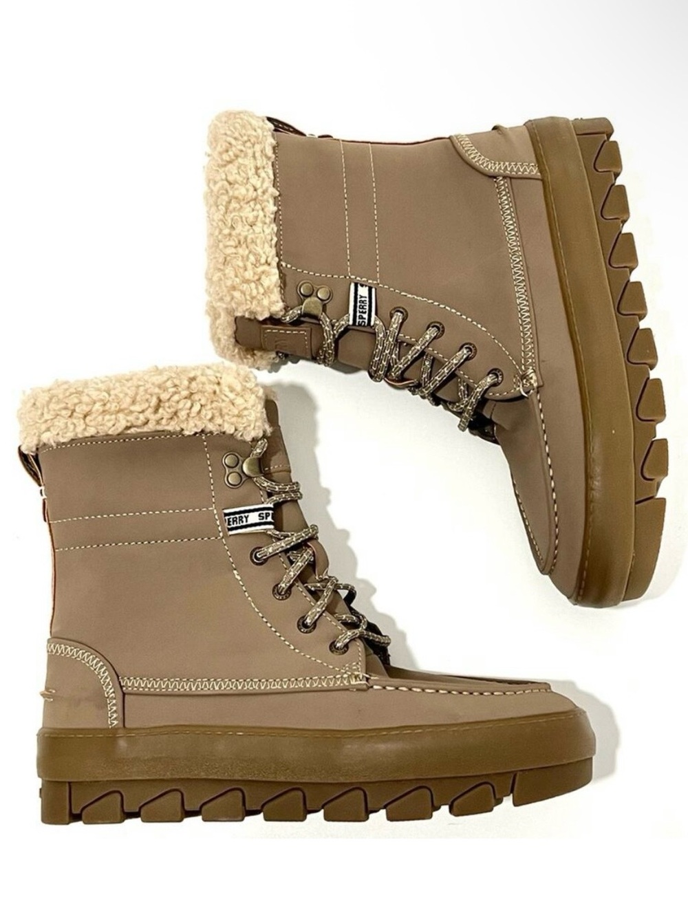 Sperry Juneau Faux Shearling Trim Winter Boot